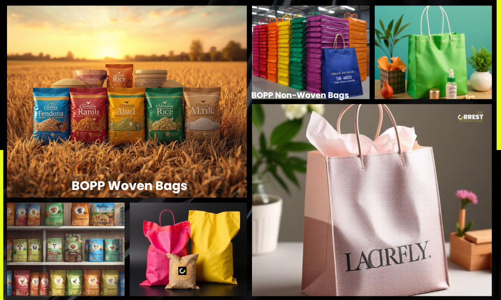 BOPP woven bags and BOPP laminated non-woven bags used for industrial and retail packaging