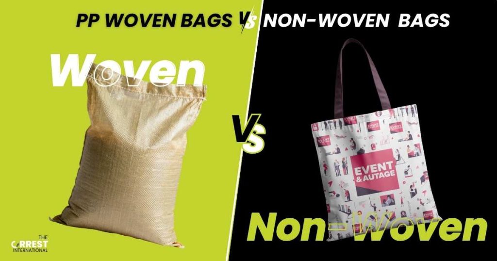 Detailed guide on Woven vs Non-Woven Bags comparing industrial strength and retail branding by The Crrest International.