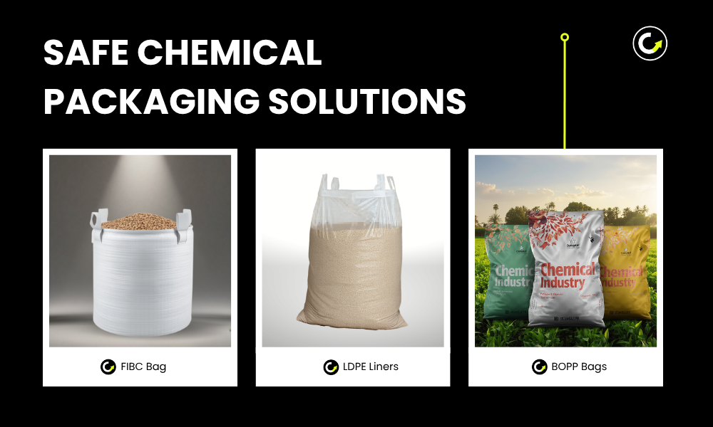 UN-certified FIBC jumbo bags with LDPE liners designed for safe chemical storage and industrial transport.